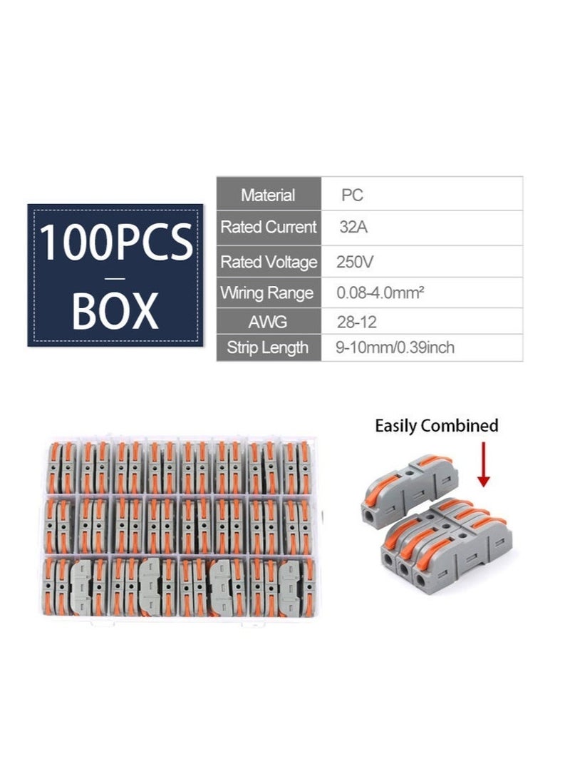 kashemano Quick Lever Wire Connectors 100PC Set Universal Quick Push-in - Image 1